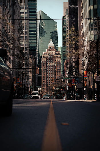vancouver, Britská Kolumbie, Kanada, Moderní mrakodrapy, v centru Vancouveru, rušná ulice, živý pohled, městské krajiny, panoráma města, vysoké budovy, městskou architekturu