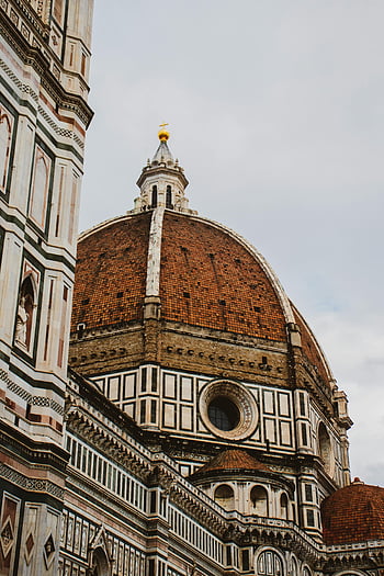 florence katedrála, kupole, Složitá architektura, střecha kostela, Kříž na vrcholu, Kultovní kupole, detail, historické budovy, náboženská struktura, italská architektura, florence