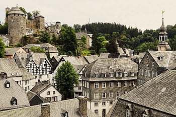 village, roofs, building, half-timbered Houses, monschau, city, architecture