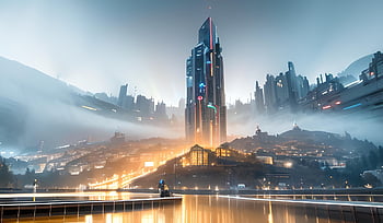 city, future, artificial Intelligence, aerospace, night, light, cyberpunk, street