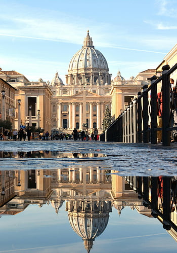 St. Peter's Basilica, Vatican City, Rome, reflection, water, must-see, architecture, landmark, travel, tourism, Italy