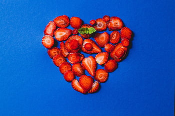 strawberries, heart, fruits, sliced, food, sweet, delicious, fresh, vitamins, healthy, juicy