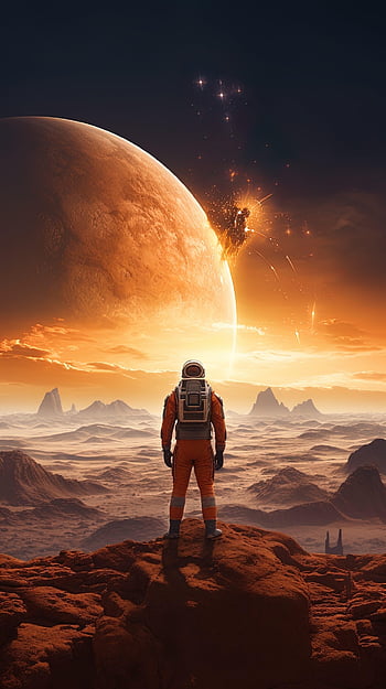 Ai generováno, muž, skafandr, prostor, astronaut, proud, pozorování, podívaná, kosmické lodi, kolize, astronomická událost