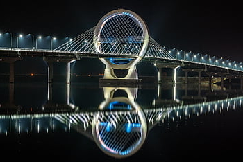 chuncheon High School, night View, bridge, city, light, chapter Impressions, the Lights Go Off, street Lamp, korea