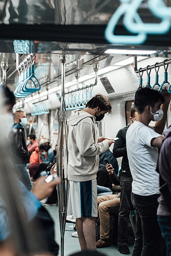 crowded metro train, passengers in masks, urban transit, pandemic, subway train, public transportation, face masks, crowded subway, city commuters, transit during pandemic, urban commuters