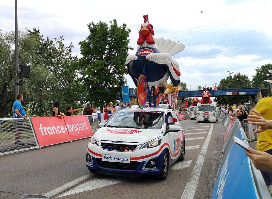 prohlídka, de, Francie, karavanu, 2019, chalon, sur, saone, le, gaulois, kohout