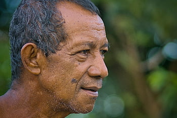 Uomo dai capelli grigi, vecchio uomo, ritratto, Wiseman, faccia rugosa, un vecchio, pelle scura, Moluccan, faccia in attesa, umanità, naturale