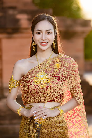 donna, modello, giovane, Costume tradizionale, Tailandia, Asia, Sud-est asiatico, ragazza vietnamita, moda, ritratto, bella ragazza