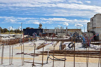 construction Site, building, work, works, concrete, armed, cables, foundations