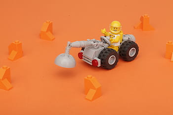 Lego, spazio, vagabondo, Rilevamento delle risorse, Canone 100mm, febbraio, 2015, moc, giocattolo, veicolo, sfondo arancione