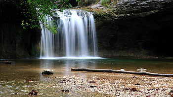 waterval, rivier-, kreek, rotsen, bomen, water, natuur, stroom, stenen