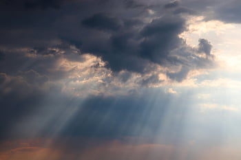 sunbeams, clouds, cloud Hole, heaven, nature, weather, sun, sunset, atmosphere, shine, dusk