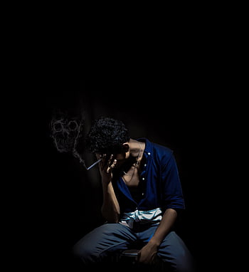 smoking, skull, cigarette, hate, sad, lonely, depression, alone, dark, drugs