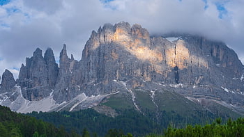 ドロミテ、 バラ園、 南チロル、 山岳、 岩、 山の風景、 アルプス、 雲、 日没、 自然、 イタリア