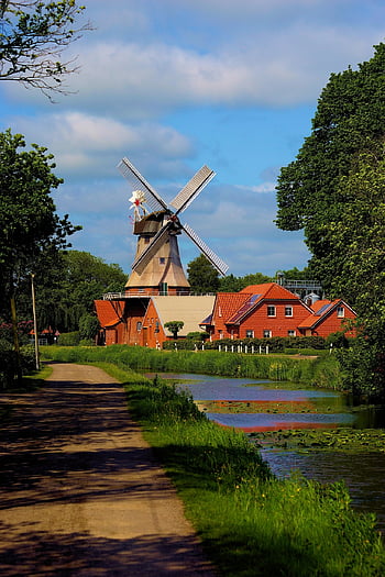 kincir angin, Belanda, pabrik tepung, ostfriesland, melihat-lihat, liburan, sangat cantik, surga, suasana hati, alam, awal musim panas