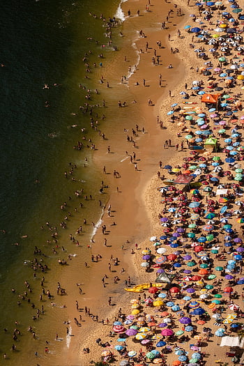 beach, beautiful Wallpaper, crowd, brazil, afternoon, background, brazilian Coast, coast, nature, ocean, rio De Janeiro