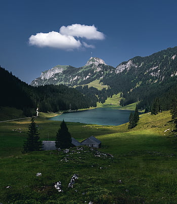 hora, Příroda, krajina, voda, stromy, silnice, cestovat, wanderlust, fotografování, Alpy, sníh