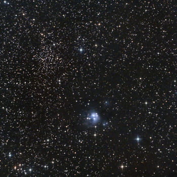 NGC 7129, Reflection Nebula, Open Cluster, NGC 7142, Cepheus, Wide Field, Telescope, Astrophotography, Stars, Space, ZWO 533MC Pro