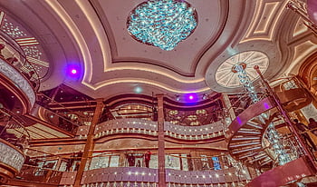 bateau de croisière, paquebot de luxe, luxe, balcon, terrasse, éclairage, architecture, croisière, navire, bateau