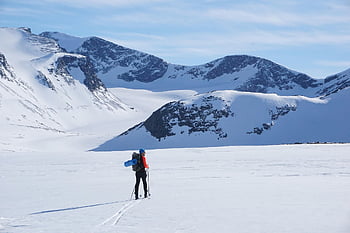 jotunheimen, hora, blåtjønnholet, sníh, gjende, Norsko, krajina, chůze, horský výlet, povaha, lyžování