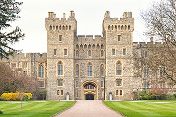 Windsorin linna, Windsor, Englanti, uk, historiallinen maamerkki, pääsykuva, julkisivu, linnan arkkitehtuuri, kuninkaallinen asuinpaikka, keskiaikainen linna, kivirakennus