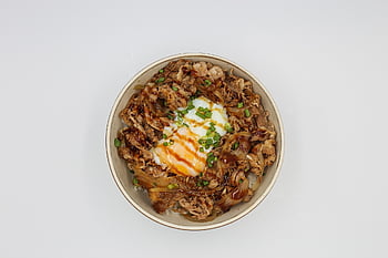 牛肉、 卵、 日本のドン、 ライスボウル、 ビーフボウル、 日本食、 日本料理、 Food SG、 牛丼、 温泉卵