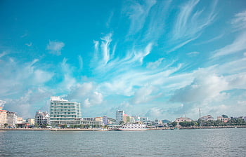 ha tien, Vietnam, Cityscape, tepi laut, langit biru, tenang, badan air, langit mendung, lanskap perkotaan, tujuan perjalanan, pemandangan indah