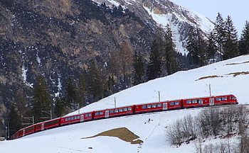 snow, mountains, winter, train, railway Route, rocks, rail Traffic, glacier Maker, switzerland, railroad, railway Line
