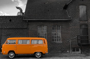 vw bus, bulli, t2, volkswagen, nostalgie, automobil, auto, oranžový, auto snů, průmysl, kouř