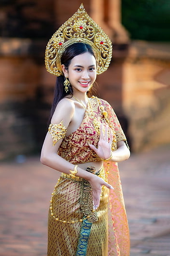 donna, modello, giovane, Costume tradizionale, Tailandia, Asia, Sud-est asiatico, ragazza vietnamita, moda, ritratto, bella ragazza