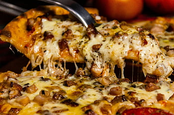 pizza, juusto, Cheesy Pizza, täytettä, veden kielelle tuova, lähikuva, herkullinen, viipale, tarjoilu, ruoka, ateria