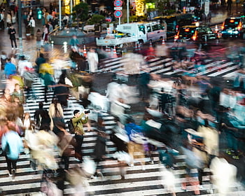 shibuya, crossing, motion, blur, still, night, center, shopping, tokyo, japan, billboard