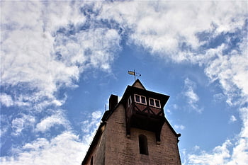 věž, arkýřové okno, nebe, Příroda, mraky, předpryskyřice, špatné gandersheim, Dolní Sasko, pohádka, vazník, architektura