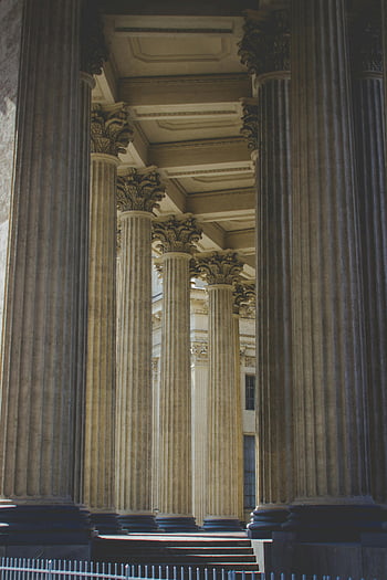 building with columns, grand columns, ornate architecture, classic architecture, vertical view, architectural details, columns and pillars, historic building, architectural grandeur