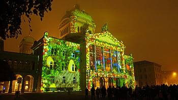 laser Show, laser Projection, light Show, bern, federal Building, switzerland, art, starlight Events Lumine Projections