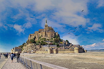 mont Saint Michel, abbey, architecture, world Heritage Site, island, landscape, normandy, france