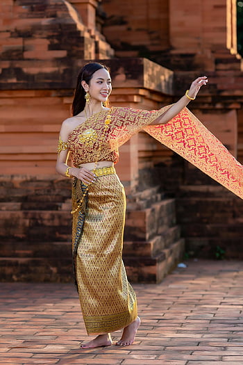 donna, modello, giovane, Costume tradizionale, Tailandia, Asia, Sud-est asiatico, ragazza vietnamita, moda, ritratto, ragazza