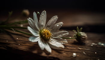 Natur, Blume, weiße Blume, Flora, Nahansicht, Frühling, Tautropfen, Wassertropfen, Blatt, Makro, Gänseblümchen