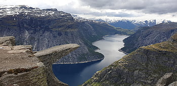 fjordy, hory, vrchol, summitu, hledisko, horský výhled, řeka, hornatý, horské krajiny, krajina, Příroda