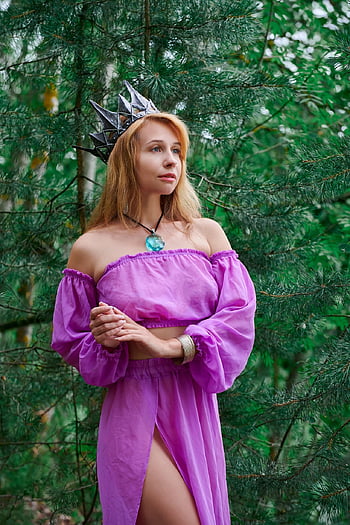 woman, crown, cosplay, fantasy, queen, summer, forest, portrait, costume, fairy Tale Character