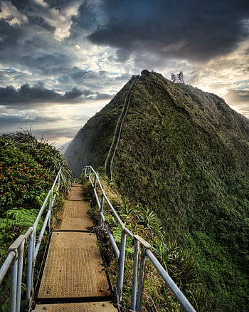 hawaii, mountain, cloudy, hike, kauai, landscape, nature, maui, mountains, sky, tropical