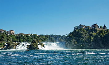 switzerland, rhine Falls, schaffhausen, neuhaus, lock Running, castle, rhine, nature, flow, waterfall, rock