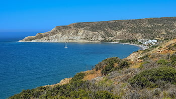Kıbrıs, Pissouri Koyu, görünüm, panoramik, Defne, panorama, peyzaj, bakış açısı, sabah