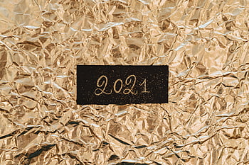New Year, 2021, wrinkled gold paper, golden crumpled foil, festive backdrop, elegant celebration, New Year celebration, golden foil, crumpled gold, New Year date, festive New Year