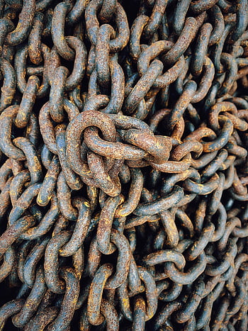 catene di metallo, ruggine, vista ravvicinata, catene intrecciate, modello di ferro complesso, catene arrugginite, ruggine metallica, texture industriale, collegamenti a catena, metallo stagionato, catene di ferro