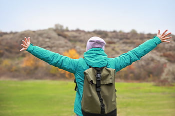 Žena turistika batohu, aktivita, dobrodružství, batoh, prozkoumat, ženský, dívka, šťastný, turista, turistika, cesta