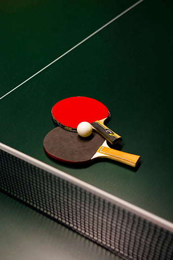 pongový míček, pádla na stolní tenis, zelený stůl, Sportovní témata, pingpongové rakety, stolní tenis míč, Stolní tenisové vybavení, vybavení na pingpong, sportovní fotografie, stolní tenis stůl, pingpongový stůl