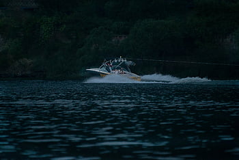 hastighet, sommer, elv, båtliv, reise, sport, natur, bølge, båt, moro, innsjø