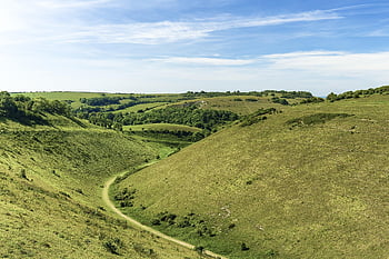 diavoli diga, Sussex, gesso, periodo cretaceo, erosione, Downs del sud, Inghilterra, fiducia nazionale, il Weald, forte collina, età del ferro