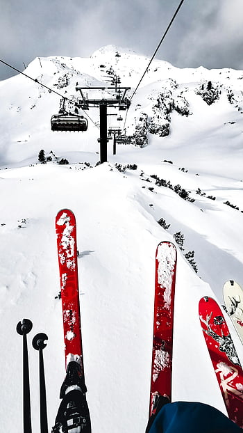 jazda na nartach, wyciąg narciarski, Austria, śnieżny stok, narty, słupy, widok na góry, Sporty zimowe, narciarstwo alpejskie, Ośrodek narciarski, pokryte śniegiem góry